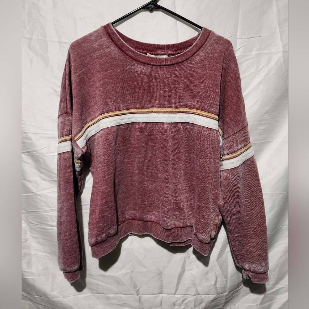Pink Rose Distressed Sweatshirt